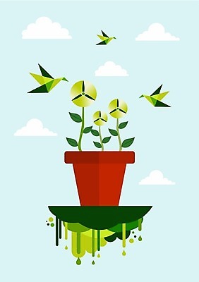 EPS 해외이미지 나무 식물 라이프스타일 일러스트 조류 하늘 경고 사람없음 초록색 환경 재활용 에너지 오염 풍력에너지 냄비 환경보전 에코 종이접기 해외202004 해외일러스트 동물 종이 컬러 생활 그린에너지 솥 사회이슈 친환경 접기 파일형식 벡터