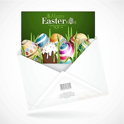 EPS 해외이미지 디자인 행복 종이 백그라운드 일러스트 휴가 봉투 부활절 이벤트 초록색 컬러풀 봄 흰색 축하 인사 오픈 신용카드 메시지 편지 심볼 엽서 초대 해외202004 해외일러스트 계절 기념일 감정 컬러 컨셉 금융 예절 파일형식 벡터