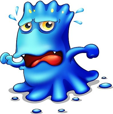 EPS 해외이미지 캐릭터 일러스트 사람없음 파란색 땀 몬스터 해외202004 해외일러스트 일러캐릭터 컬러 파일형식 벡터