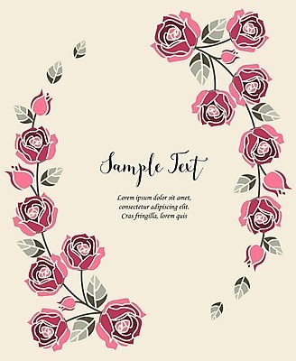 EPS 해외이미지 꽃 분홍색 백그라운드 잎 일러스트 프레임 사랑 사람없음 장미 화환 낭만 원형 꽃프레임 프레임일러스트 국경 해외202004 해외일러스트 도형 식물 감정 컬러 컨셉 파일형식 벡터