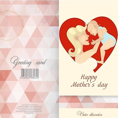 EPS 해외이미지 여자 행복 일러스트 가족 사랑 성인 두명 하트 아기 기하학 어머니의날 해외202004 해외일러스트 모양 기념일 감정 무늬 관계 사람 미국문화 파일형식 벡터