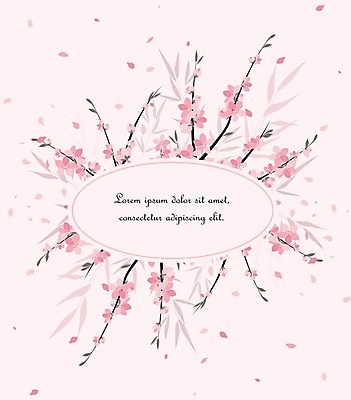 EPS 해외이미지 식물 꽃 분홍색 백그라운드 잎 일러스트 프레임 사람없음 낭만 꽃프레임 프레임일러스트 해외202004 해외일러스트 컬러 컨셉 파일형식 벡터