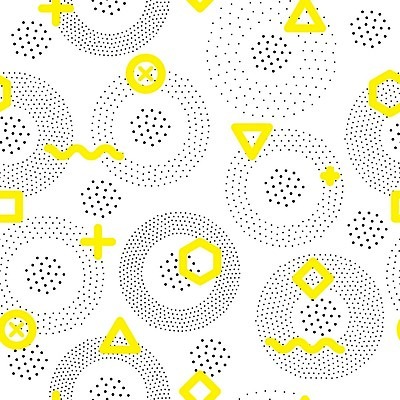 EPS 해외이미지 모양 디자인 선 백그라운드 패턴 일러스트 추상 사람없음 그래픽 노란색 검은색 원형 플랫 기하학 팝 스타일 멤피스디자인 해외202004 해외일러스트 도형 컬러 무늬 파일형식 벡터