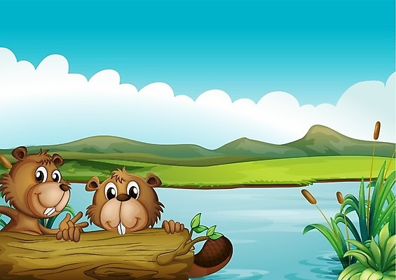 EPS 해외이미지 클립아트 식물 동물 구름 잎 일러스트 자연 하늘 관리 풍경 그래픽 초록색 파란색 강 연못 입 잡초 치아 언덕 그림 코 꼬리 귀 장면 내추럴 비버 해외202004 해외일러스트 자연요소 컬러 신체부위 소화기관 생태계 파일형식 벡터