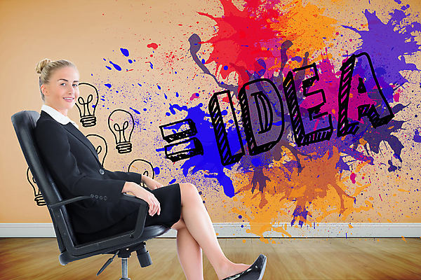 포토 JPG 해외이미지 백인 응시 여자 행복 벽 비즈니스 아이디어 한명 앉기 정장 20대 금발 디지털 페인트 비즈니스우먼 우아함 스마트 회전의자 스타일 해외202004 해외포토 서양인 1 헤어스타일 시선 옷 감정 컨셉 의자 모션 사람 청년 직장인 파일형식