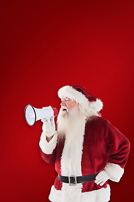 포토 JPG 해외이미지 노년 남자 허리손 크리스마스 한명 들기 상반신 옆모습 빨간색 산타클로스 확성기 외침 노인남자한명만 해외202004 해외포토 1 기념일 뷰포인트 컬러 포즈 모션 사람 성인 소리 남자한명만 노인남자만 파일형식