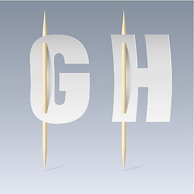 EPS 해외이미지 알파벳 종이 일러스트 회색배경 대문자 사람없음 G H 이쑤시개 뚫기 해외202004 해외일러스트 영어 백그라운드 모션 회색 파일형식 벡터