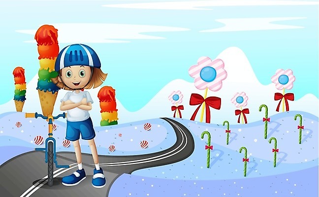 EPS 해외이미지 여자 리본 도로 길 어린이 여행 곡선 일러스트 지팡이 아이스크림 거리 사탕 안전 사람 야외 그래픽 컬러풀 자전거 헬멧 오솔길 만화 설탕 그림 좁은 공상 굴곡 루트 바이킹 방법 사탕수수 해외202004 해외일러스트 식물 선 컬러 교통시설 디저트 바이크 보호장비 파일형식 벡터