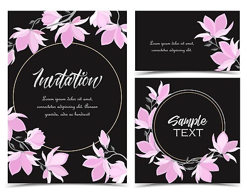 EPS 해외이미지 꽃 일러스트 프레임 사람없음 봄 낭만 나뭇가지 목련 국경 해외202004 해외일러스트 나무 식물 계절 컨셉 파일형식 벡터