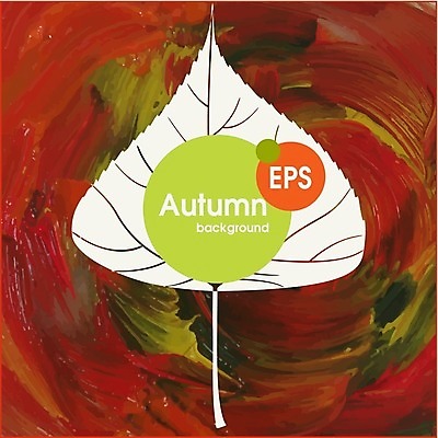 EPS 해외이미지 식물 백그라운드 잎 일러스트 자연 수채화 사람없음 빨간색 초록색 갈색 가을 기름 해외202004 해외일러스트 계절 음식 컬러 생태계 파일형식 벡터