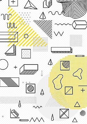 EPS 해외이미지 모양 디자인 포스터 선 백그라운드 패턴 일러스트 추상 사람없음 그래픽 장식 노란색 검은색 흰색 점 원형 기하학 팝 멤피스디자인 해외202004 해외일러스트 도형 컬러 무늬 파일형식 벡터