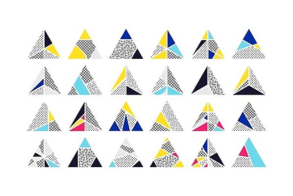 EPS 해외이미지 디자인 패턴 일러스트 추상 미술 사람없음 세트 컬러풀 팝아트 기하학 멤피스디자인 해외202004 해외일러스트 컬러 무늬 문화예술 그림 파일형식 벡터