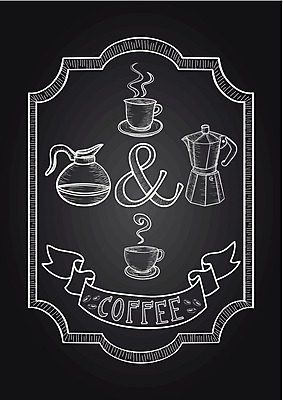 EPS 해외이미지 디자인 배너 커피 음료 음식 백그라운드 일러스트 텍스트 프레임 타이포그라피 사람없음 컵 단어 상점 검은색 칠판 카페 흰색 분필 복고 카페테리아 카페인 스타일 맛있는 해외202004 해외일러스트 문자 식기 컬러 초크 파일형식 벡터