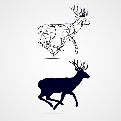 EPS 해외이미지 모양 동물 템플릿 디자인 실루엣 백그라운드 크리스마스 일러스트 사슴 뿔 사람없음 그래픽 달리기 검은색 흰색 스케치 그림 심플 순록 엘리먼트 해외202004 해외일러스트 기념일 컬러 포유류 모션 촬영기법 미술 파일형식 벡터