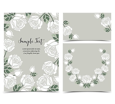 EPS 해외이미지 템플릿 디자인 꽃 백그라운드 잎 꽃무늬 패턴 일러스트 프레임 미술 사람없음 그래픽 장식 세트 장미 봄 회색 낭만 흰색 나뭇가지 축하 화려 모서리 고급 우아함 그림 복고 초대 내추럴 엘리먼트 해외202004 해외일러스트 나무 식물 계절 컬러 컨셉 무늬 문화예술 파일형식 벡터