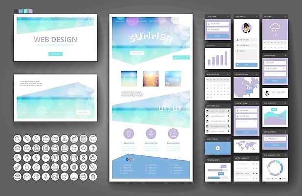 EPS 해외이미지 템플릿 디자인 바다 여행 지도 인터넷 일러스트 비즈니스 하늘 모바일 휴가 사람없음 그래픽 여름 파란색 세트 세계 햇빛 태양 보라색 웹 플랫 메뉴 휴양지 레이아웃 페이지 UI 인터페이스 해외202004 해외일러스트 자연요소 계절 컬러 장소 파일형식 벡터