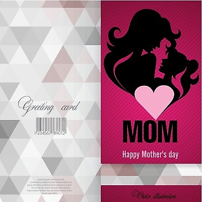 EPS 해외이미지 행복 실루엣 분홍색 일러스트 가족 사랑 사람없음 하트 기하학 어머니의날 해외202004 해외일러스트 모양 기념일 감정 컬러 무늬 관계 촬영기법 미국문화 파일형식 벡터