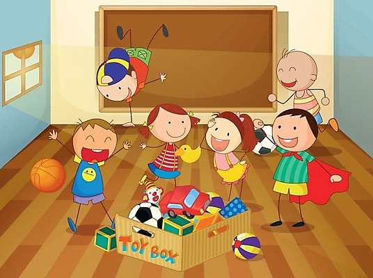 EPS 해외이미지 학생 여자 어린이교육 남자 어린이 일러스트 공 창문 교실 학교 사람 소년 장난감 유치원 해외202004 해외일러스트 교육 파일형식 벡터