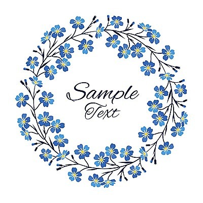 EPS 해외이미지 식물 꽃잎 꽃 백그라운드 잎 일러스트 프레임 사람없음 파란색 화환 낭만 들꽃 원형 꽃프레임 프레임일러스트 국경 해외202004 해외일러스트 도형 컬러 컨셉 파일형식 벡터