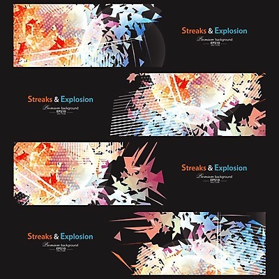 EPS 해외이미지 배너 백그라운드 패턴 일러스트 추상 사람없음 세트 컬러풀 모자이크 기하학 해외202004 해외일러스트 컬러 무늬 파일형식 벡터