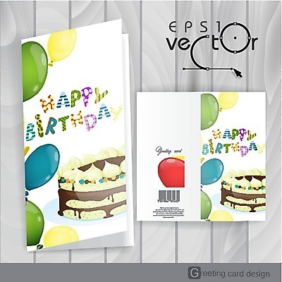 EPS 해외이미지 배너 기념일 행복 일러스트 선물 이벤트 팜플렛 사람없음 목재 파티 케이크 축하 생일 엽서 초대 축하카드 생일축하 풍선 생일카드 해외202004 해외일러스트 나무 감정 컨셉 재료 디저트 카드_감사 편지 파일형식 벡터