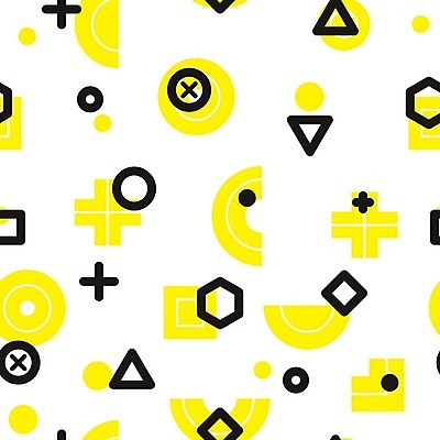 EPS 해외이미지 모양 디자인 선 백그라운드 패턴 일러스트 추상 사람없음 그래픽 노란색 검은색 원형 플랫 기하학 팝 스타일 멤피스디자인 해외202004 해외일러스트 도형 컬러 무늬 파일형식 벡터