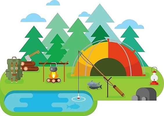 EPS 해외이미지 나무 구름 디자인 호수 여행 컨셉 일러스트 배낭 자연 하늘 낚시 휴가 휴식 텐트 어류 요리 사람없음 야외 그래픽 물 여름 소풍 캠핑 하이킹 장비 잡기 플랫 냄비 숲 장작 모닥불 흰배경 주말 도끼 엘리먼트 스타일 해외202004 해외일러스트 자연요소 식물 계절 백그라운드 가방 모션 불 레저 캠핑도구 야외활동 수중동물 흰색 솥 생태계 파일형식 벡터