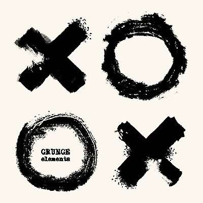 EPS 해외이미지 디자인 일러스트 붓터치 사람없음 검은색 X 질감 O 그런지 해외202004 해외일러스트 알파벳 컬러 파일형식 벡터