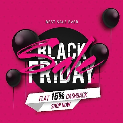 EPS 해외이미지 배너 분홍색 백그라운드 일러스트 텍스트 선물 이벤트 타이포그라피 사람없음 쇼핑 세일 검은색 풍선 블랙프라이데이 해외202004 해외일러스트 문자 컬러 데이이벤트 파일형식 벡터