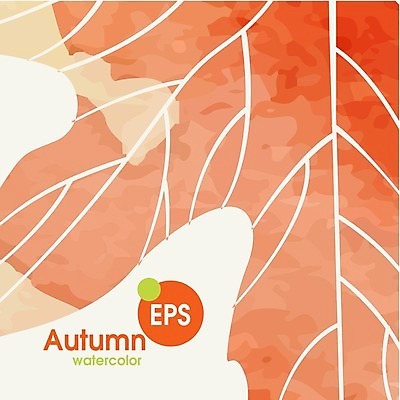 EPS 해외이미지 식물 백그라운드 단풍 잎 일러스트 자연 수채화 사람없음 빨간색 가을 해외202004 해외일러스트 계절 컬러 생태계 파일형식 벡터