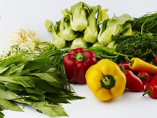 포토 JPG 스튜디오촬영 음식 채소 식재료 고추 피망 파프리카 실내 파슬리 사람없음 가로 빨간색 초록색 농작물 노란색 신선 청경채 풋고추 부추 국내포토 컬러 농업 파일형식