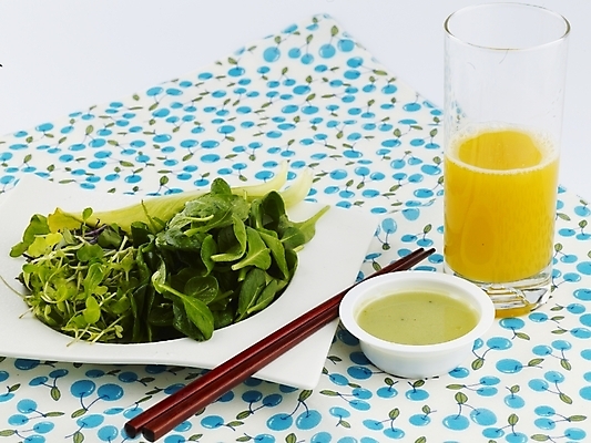 포토 JPG 스튜디오촬영 그릇 접시 웰빙 음료 음식 채소 젓가락 서양음식 실내 근접촬영 사람없음 장식 가로 초록색 주스 샐러드 식탁보 오렌지주스 웰빙음식 국내포토 식기 뷰포인트 컬러 수저 내부 과일주스 건강식 파일형식