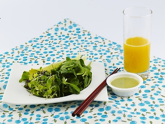 포토 JPG 스튜디오촬영 그릇 접시 웰빙 음료 음식 채소 젓가락 서양음식 실내 근접촬영 사람없음 장식 가로 초록색 주스 샐러드 식탁보 오렌지주스 웰빙음식 국내포토 식기 뷰포인트 컬러 수저 내부 과일주스 건강식 파일형식