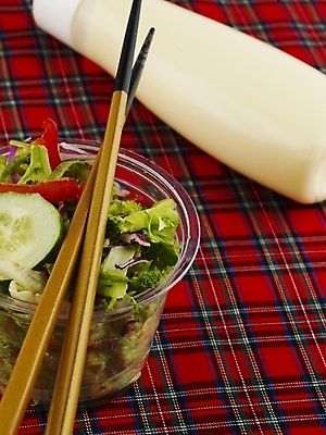 포토 JPG 스튜디오촬영 그릇 음식 채소 젓가락 서양음식 실내 사람없음 장식 샐러드 식탁보 소스 플라스틱 마요네즈 국내포토 식기 재질 수저 내부 양념 소스_음식 파일형식