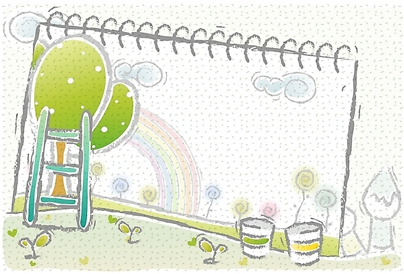 EPS 나무 구름 교육 꽃 백그라운드 무지개 일러스트 사다리 교과목 상상 미술 사람없음 미술도구 붓 팔레트 물통 스케치북 미술교육 국내일러스트 자연요소 식물 문화예술 학용품 도구 오브젝트 파일형식 벡터