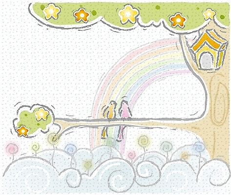 EPS 나무 식물 구름 교육 꽃 백그라운드 무지개 일러스트 상상 조류 사람없음 나뭇가지 국내일러스트 자연요소 동물 파일형식 벡터