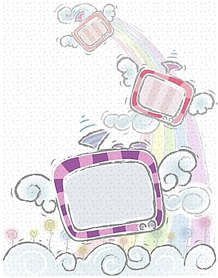 EPS 구름 교육 꽃 백그라운드 무지개 날개 일러스트 상상 사람없음 전자제품 텔레비전 가전제품 국내일러스트 자연요소 식물 파일형식 벡터