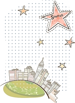 EPS 시설물 현대건축 건축 별 리본 백그라운드 일러스트 포장 선물 사람 빌딩 사람없음 건물 선물상자 쇼핑 상자 도시 국내일러스트 자연요소 건축물 파일형식 벡터