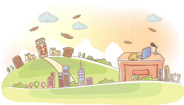 EPS 주간 나무 구름 길 시계 백그라운드 돈 일러스트 비즈니스 상상 빌딩 사람없음 야외 건물 금융 경제 노트북 동전 돈자루 책상 언덕 마이크 오브젝트 서류파일 국내일러스트 자연요소 식물 건축물 음향기기 가구 전자제품 사무용품 재산 파일형식 벡터