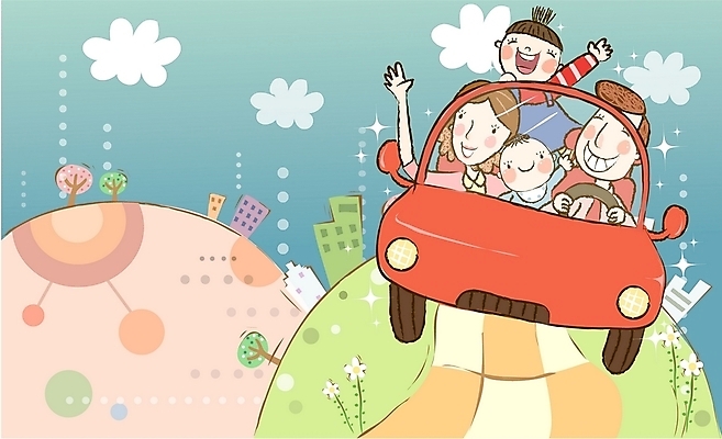 EPS 주간 나무 구름 여자 남자 행복 어린이 여행 일러스트 가정 가족 자동차 사랑 사람 소년 여러명 야외 화목 봄 드라이브 아기 핵가족 즐거움 국내일러스트 자연요소 식물 계절 감정 육상교통 다수 컨셉 관계 운전 파일형식 벡터