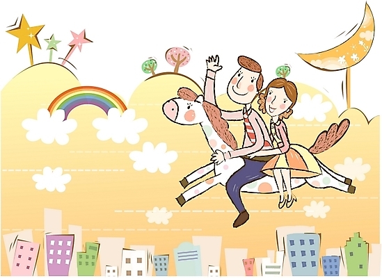 EPS 부부 커플 여자 남자 행복 별 일러스트 가정 남편 사랑 사람 두명 건물 마을 화목 봄 아내 말_동물 목마 초승달 즐거움 동행 국내일러스트 자연요소 건축물 계절 감정 컨셉 포유류 관계 달 파일형식 벡터