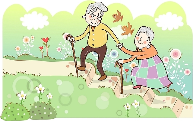 EPS 주간 식물 구름 부부 커플 공원 공공시설 여자 노년 남자 꽃 행복 일러스트 가정 조류 지팡이 남편 사랑 사람 야외 두명 노부부 화목 봄 산책 아내 실버 즐거움 동행 하트꽃 노인만 성인만 국내일러스트 자연요소 동물 계절 감정 컨셉 관계 휴식 성인 시설 파일형식 벡터