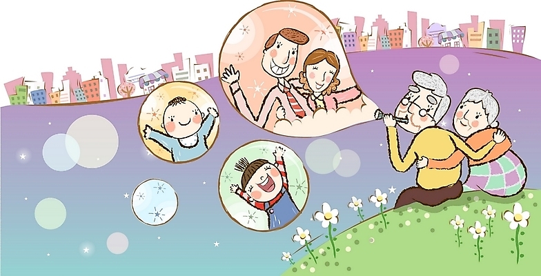 EPS 여자 노년 남자 행복 어린이 일러스트 가정 가족 상상 사랑 사람 여러명 야외 소풍 화목 봄 아기 비눗방울 즐거움 그리움 비누거품 국내일러스트 계절 감정 다수 컨셉 관계 성인 야외활동 거품 파일형식 벡터