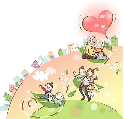 EPS 주간 여자 노년 남자 행복 어린이 일러스트 가정 가족 나뭇잎 대가족 사랑 사람 여러명 야외 건물 화목 봄 하트 아기 즐거움 국내일러스트 자연요소 모양 건축물 계절 감정 다수 컨셉 잎 관계 성인 파일형식 벡터