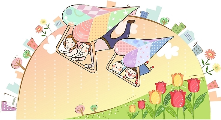 EPS 주간 나무 구름 여자 노년 남자 행복 어린이 일러스트 가정 가족 사랑 사람 소년 여러명 야외 건물 마을 화목 봄 튤립 아기 즐거움 행글라이더 국내일러스트 자연요소 식물 건축물 계절 꽃 감정 스포츠 다수 컨셉 관계 성인 파일형식 벡터