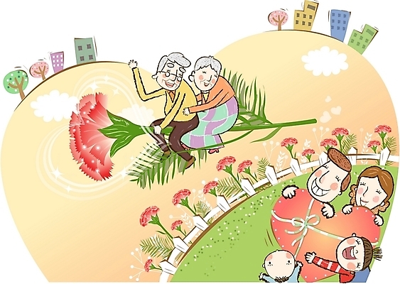 EPS 주간 여자 노년 남자 꽃 행복 어린이 일러스트 가정 가족 상상 대가족 선물 사랑 사람 소년 여러명 야외 화목 봄 아기 어버이날 카네이션 즐거움 국내일러스트 자연요소 식물 계절 기념일 감정 다수 컨셉 관계 성인 파일형식 벡터