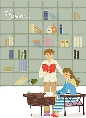 EPS 여자 남자 의자 일러스트 가족 실내 사람 20대 두명 30대 친구 독서 도서관 서재 장애인 사회이슈 읽기 사회복지 책상 시각장애인 장애인의날 점자 성인만 국내일러스트 교육 가구 컨셉 관계 모션 청년 내부 장년 복지 장애 파일형식 벡터 법정기념일