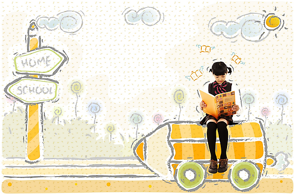 PSD 구름 편집이미지 여자 어린이교육 교육 초등학생 어린이 날개 상상 자동차 한명 사람 소녀 책 태양 표지판 디지털합성 연필모양 여자만 여자한명만 어린이만 소녀만 소녀한명만 이미지편집 자연요소 모양 1 학생 육상교통 알림판 파일형식