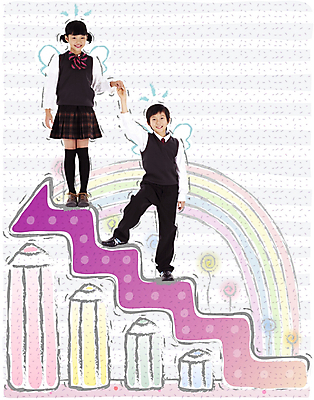 PSD 편집이미지 여학생 여자 어린이교육 교육 남자 꽃 화살표 초등학생 어린이 남학생 무지개 날개 상상 사람 소녀 소년 두명 친구 연필 디지털합성 상승 성적향상 어린이만 이미지편집 자연요소 식물 학생 컨셉 관계 학용품 필기구 파일형식