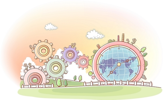 EPS 주간 나무 구름 꽃 지구 시계 생활용품 백그라운드 지도 일러스트 비즈니스 상상 빌딩 초원 사람없음 야외 건물 울타리 세계 지구본 시간 무역 톱니바퀴 초침 국내일러스트 자연요소 식물 건축물 산업 담장 오브젝트 파일형식 벡터